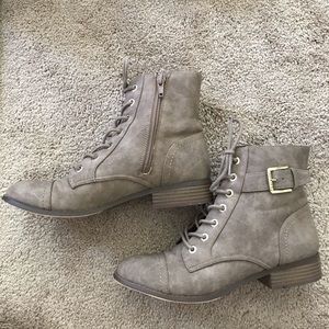 Short Heel Lace Up Booties